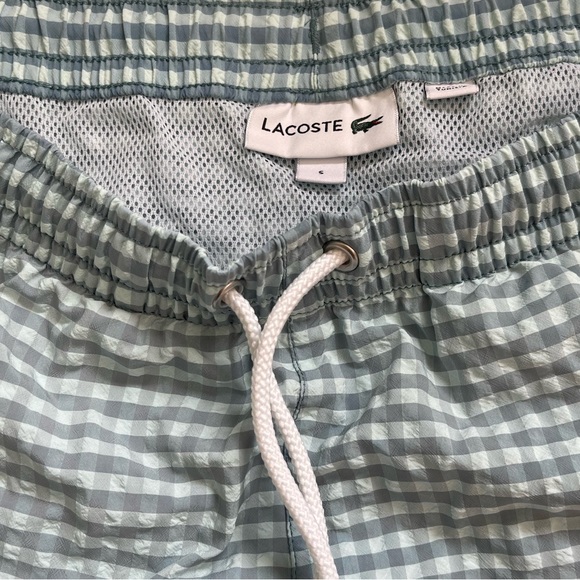LACOSTE BOYS SWIM TRUNKS ( size small ) blue checkered - Picture 3 of 3